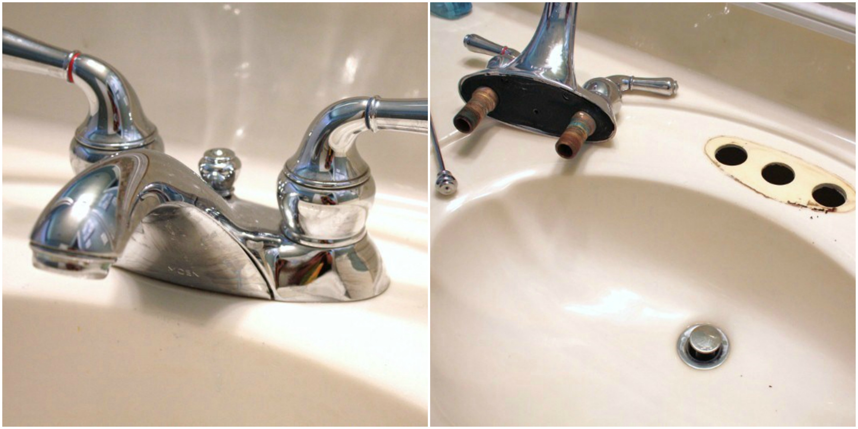 removing bathroom sink faucets