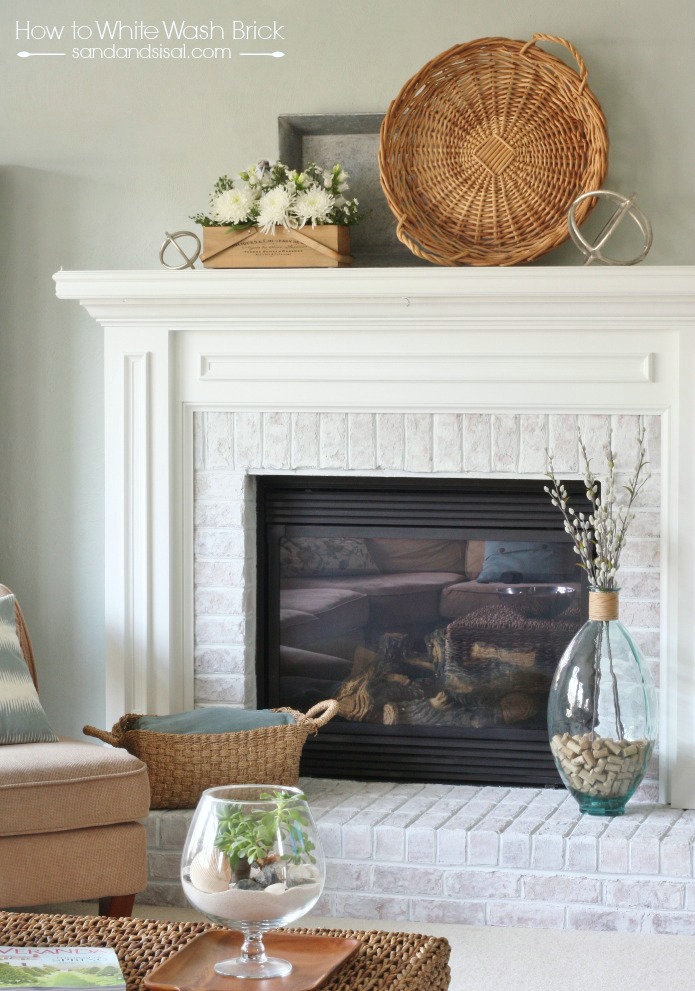 Transform and freshen up the look of your brick fireplace with this simple step by step tutorial on how to whitewash brick.
