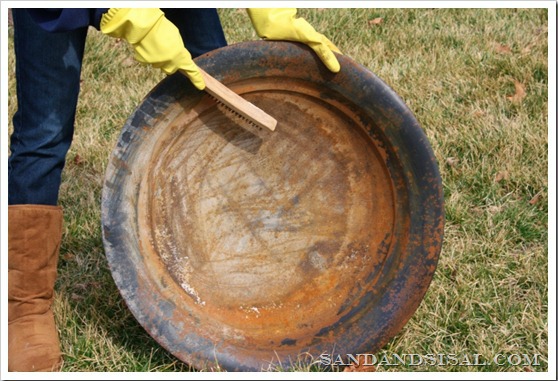 Repainting An Old Fire Pit Sand And Sisal, Paint For Metal Fire Pit