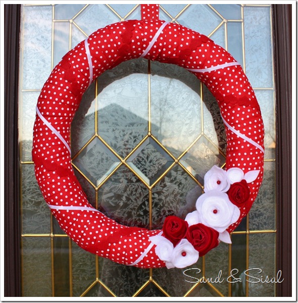 Valentine Felt Flower Wreath