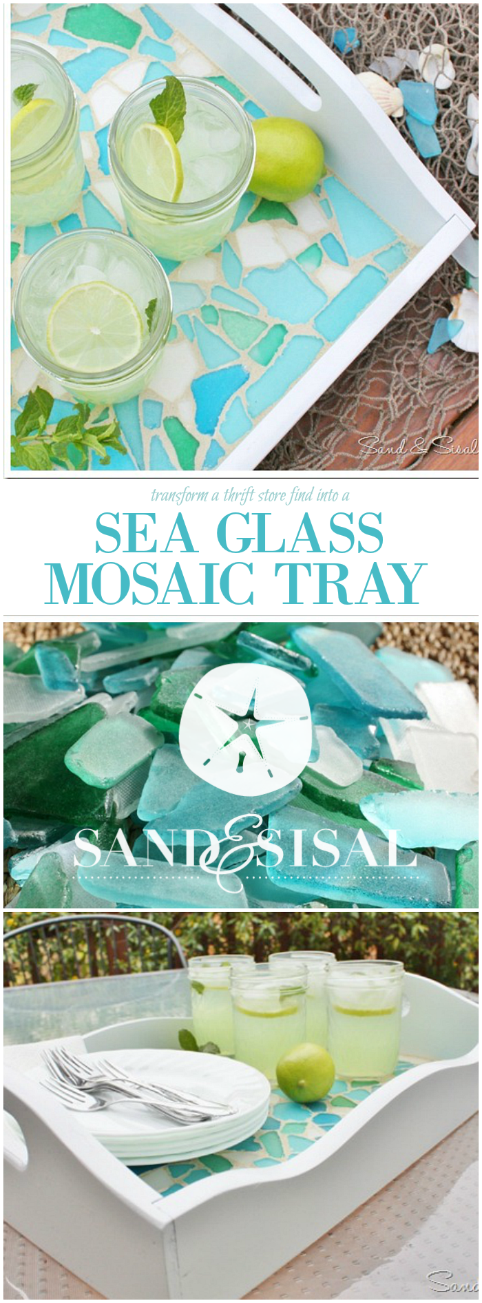 Sea Glass Mosaic Tray