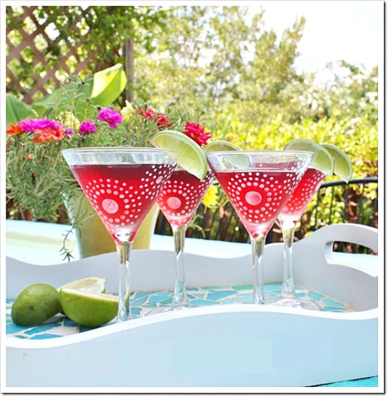 Frost Stenciled Martini Glasses Thumbnail 2