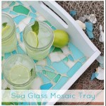 Sea Glass Mosaic Tray - Sand & Sisal