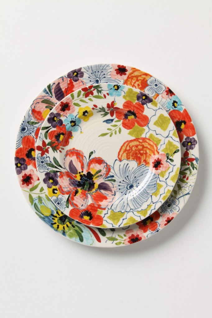 watercolor plates - anthropologie