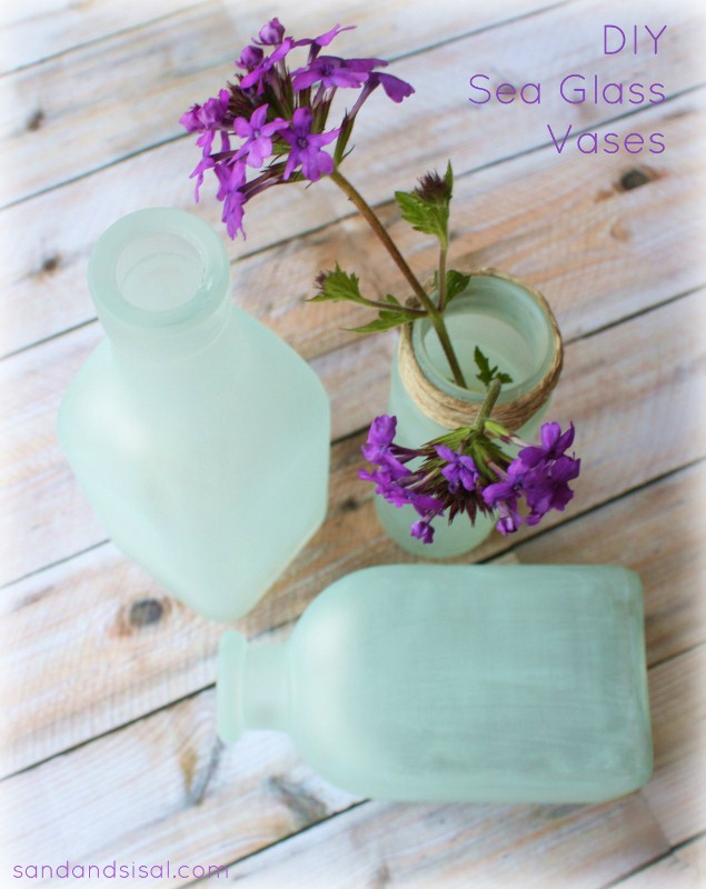 DIY Sea Glass Vases