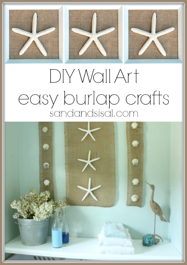 diy Wall Art coastal burlap craft Sand and Sisal