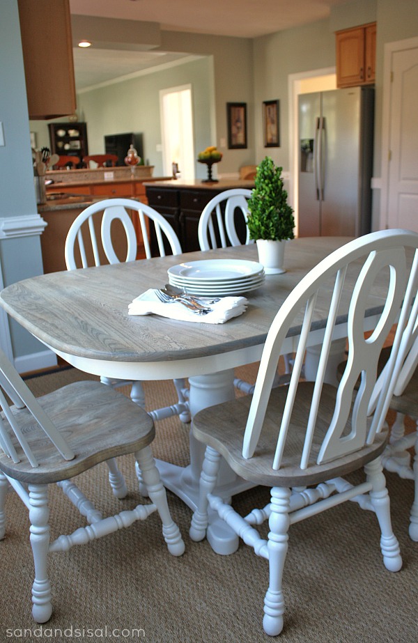 Two Toned Table - How to refinish a table