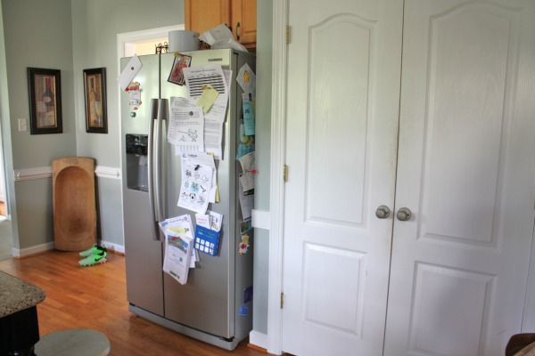 cluttered fridge