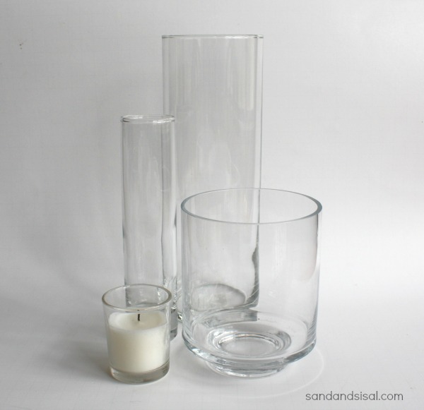 Clear glass vases