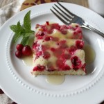 Cranberry Cake with warm Vanilla Cream Sauce