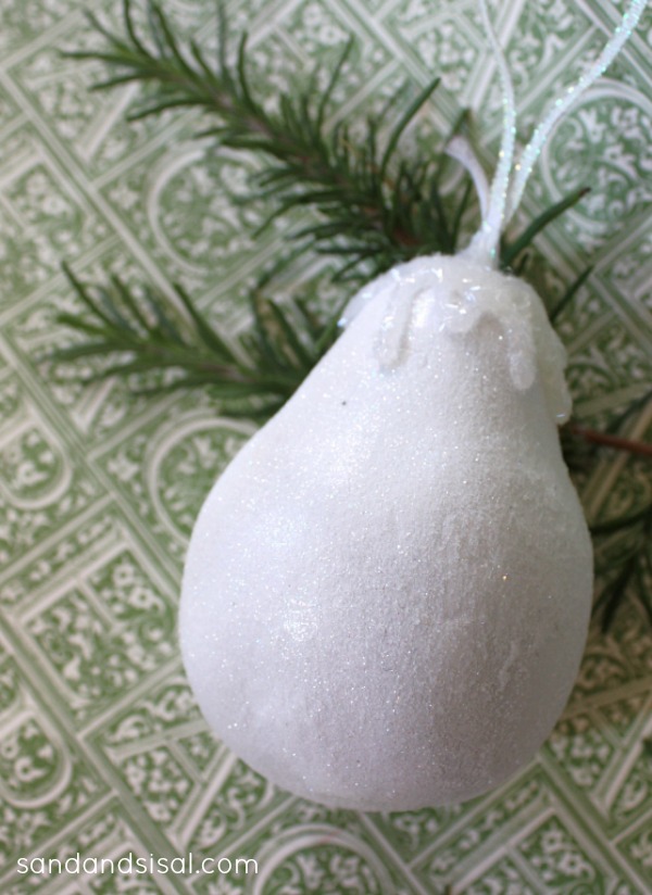 Frosted Pear Ornament