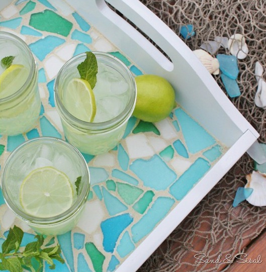 Sea Glass Mosaic Tray