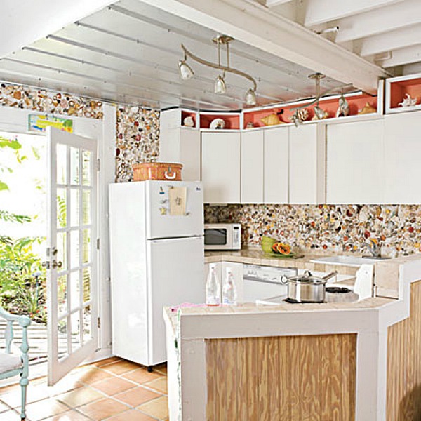 Shell Backsplash- Coastal and Beach Backsplash Ideas