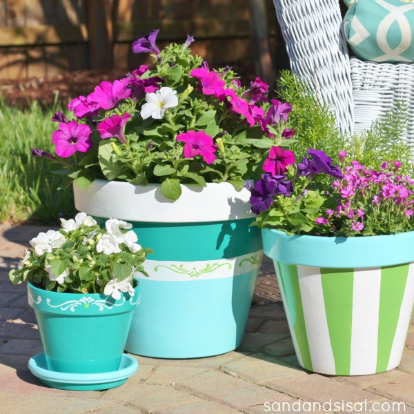 Painting Flower Pots with Acrylics