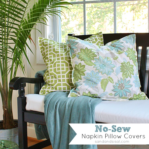 No-Sew Napkin Pillow Covers