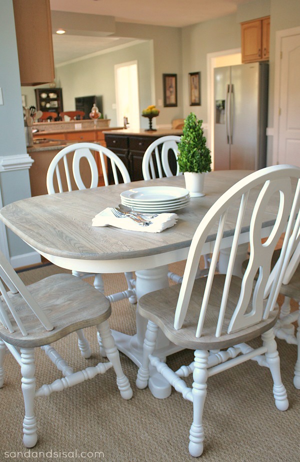 How to Refinish a Table- Driftwood Finish