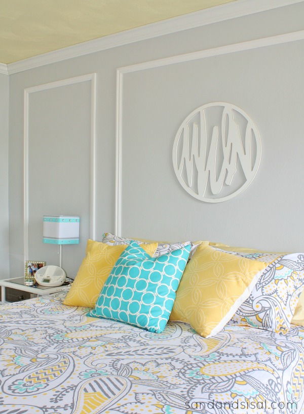 Gray + Yellow + Turquoise Teen Bedroom