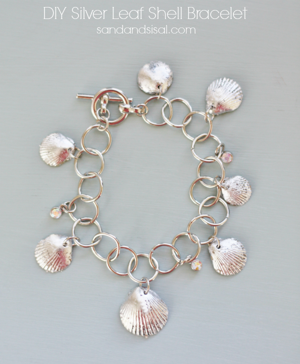 DIY Silver Leaf Shell Bracelet