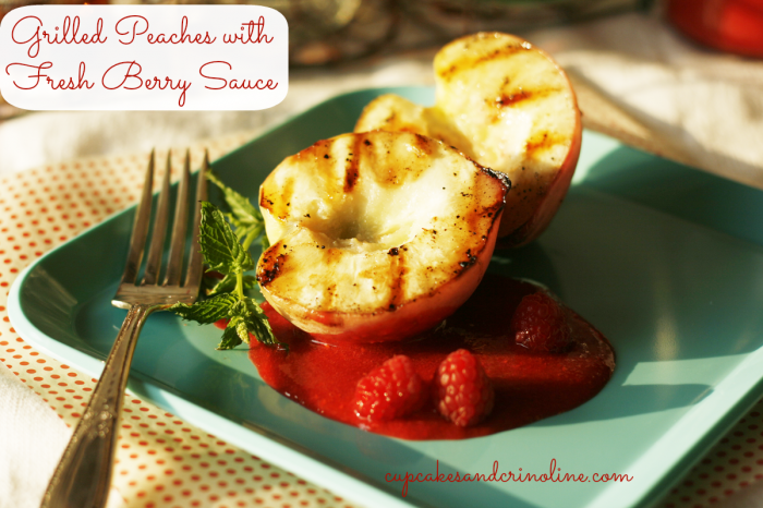 Grilled-peaches-with-fresh-berry-sauce-at-cupcakesandcrinoline.com