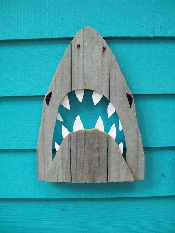 Recycled Wood Shark Art