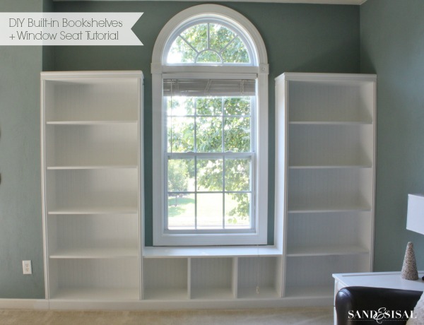 Diy Built In Bookshelves Window Seat Sand And Sisal