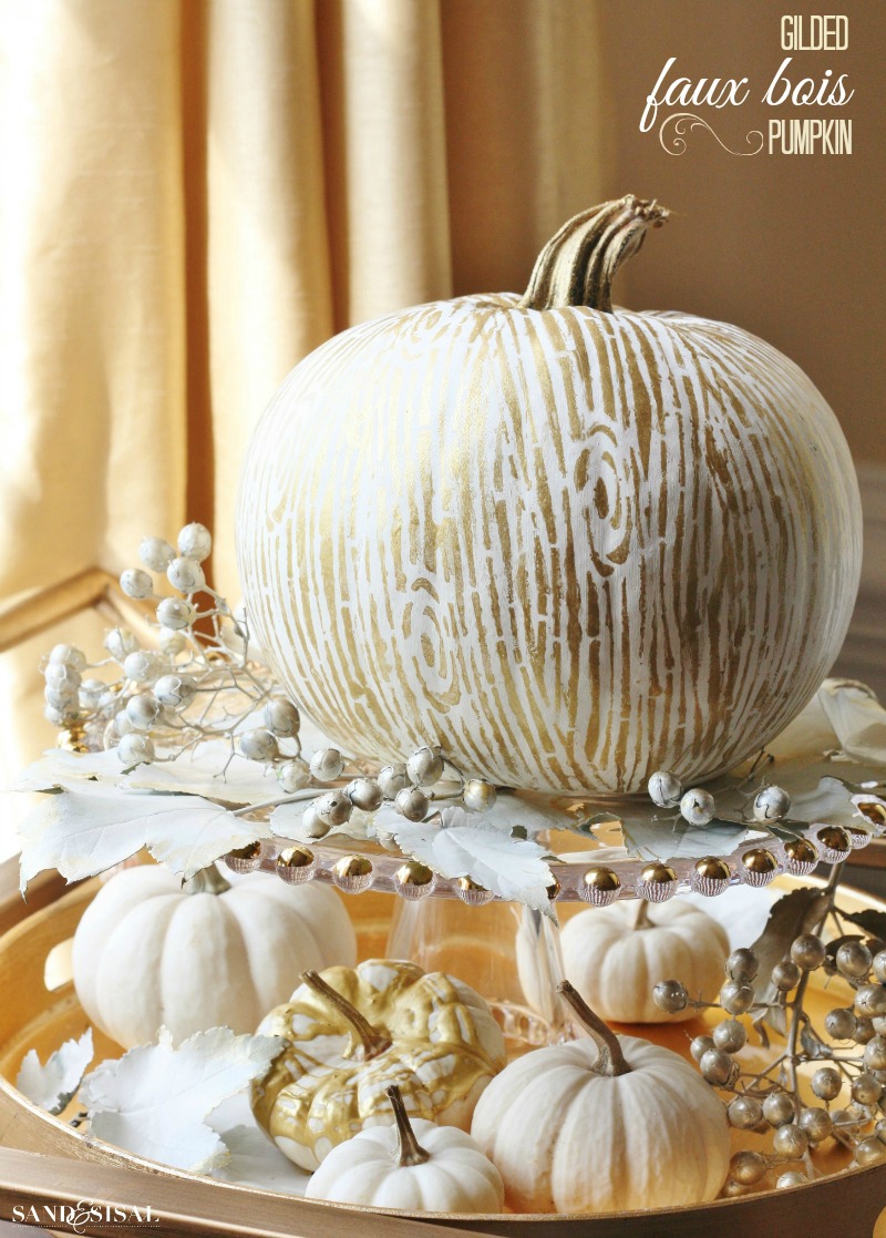 Gilded Faux Bois Pumpkin