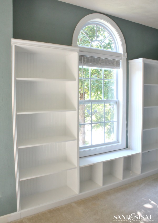 Diy Built In Bookshelves Window Seat Sand And Sisal