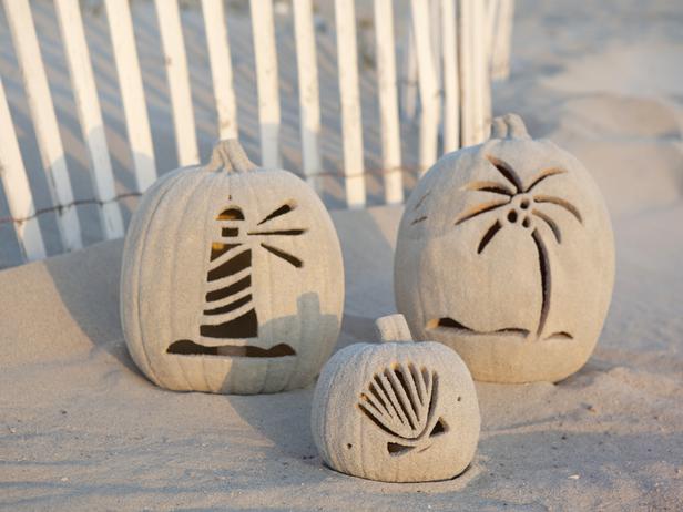 Sand Coated Coastal Pumpkins