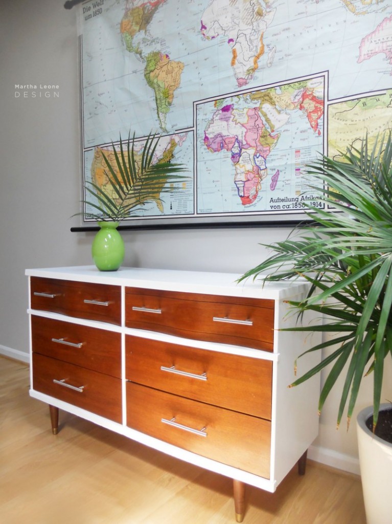 Two Toned Painted Mid Century Dressers