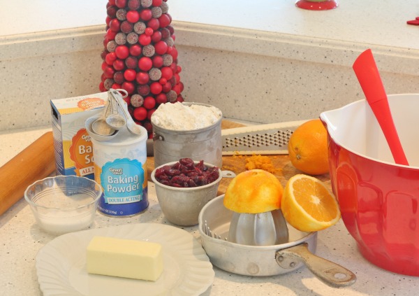 ingrediënten voor Cranberry Orange Scones