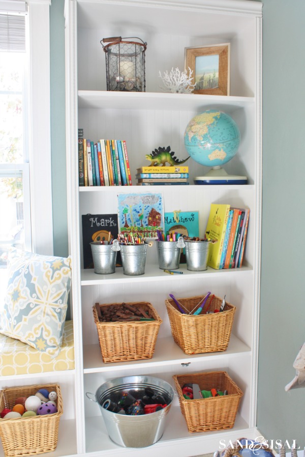 playroom bookshelf