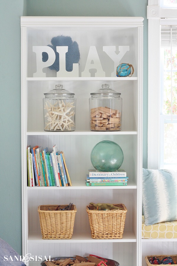 playroom bookshelf