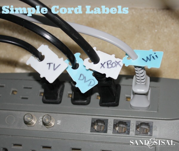 Cord Organization - simple cord labels