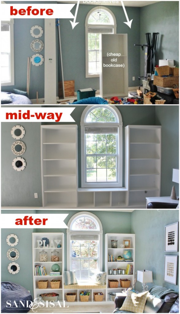 Progession of playroom Built-ins