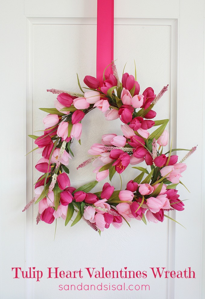 Tulip Heart Valentines Wreath