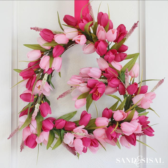 Tulip Heart Wreath Valentines Day