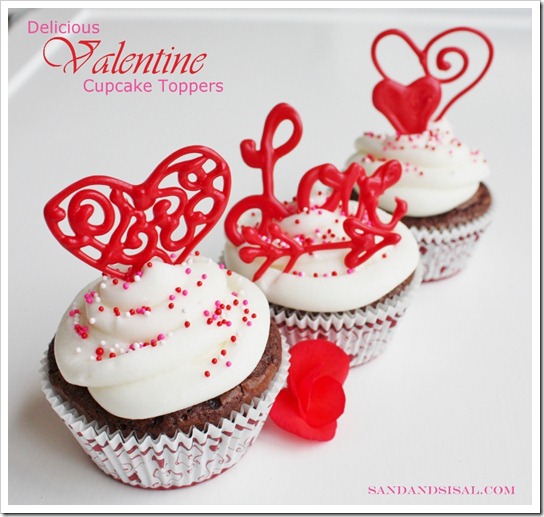 Delicious Valentine Cupcake Toppers