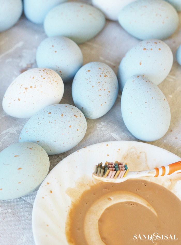 Making Speckled Robin's Egg Blue Easter Eggs