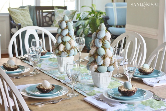 Turquoise & Lime Easter Tablescape