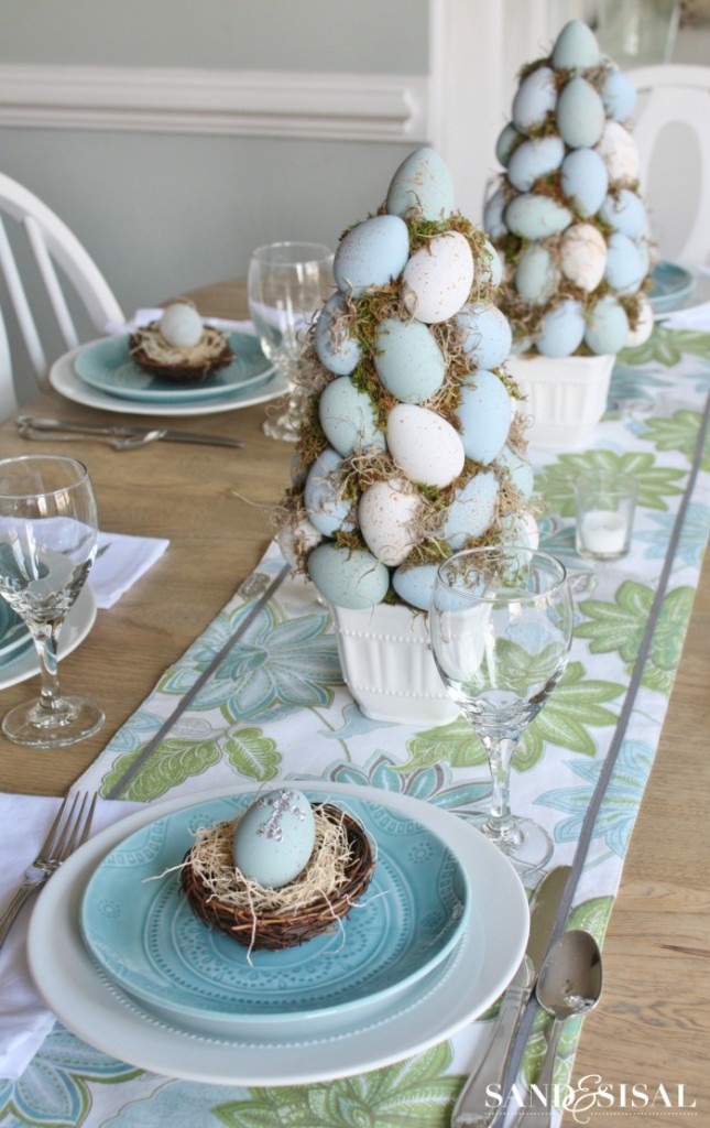 Turquoise and Lime Easter Decorations