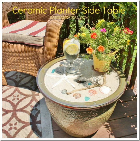 Ceramic Planter Side Table 