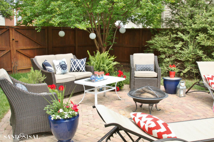 Red, White, and Blue Coastal Patio
