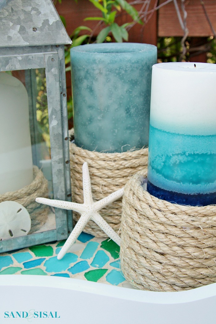 DIY Sisal Rope Candle Holders