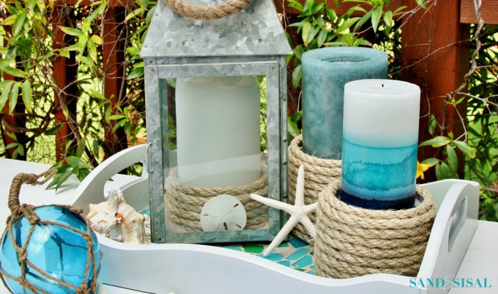 Sisal Rope Candle Holders - an easy coastal craft