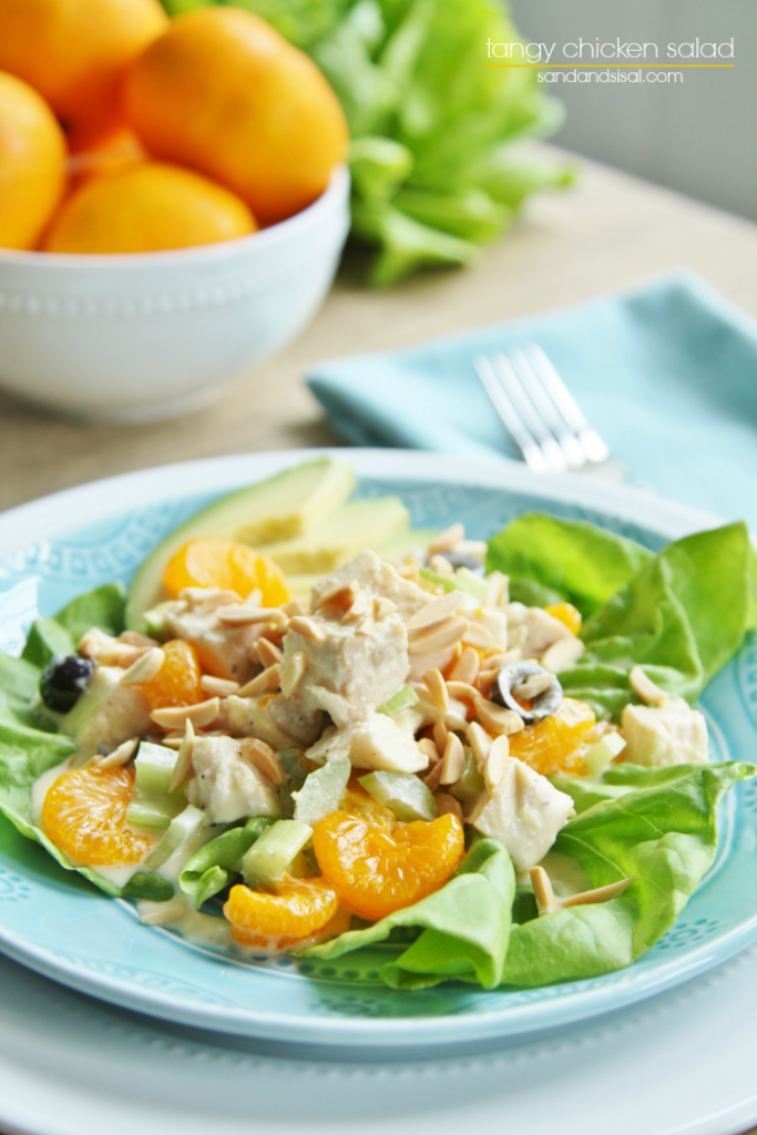 Tangy Chicken Salad with Mandarin Organges and Toasted Almonds