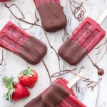 Chocolate Dipped Strawberry Red Wine Popsicles