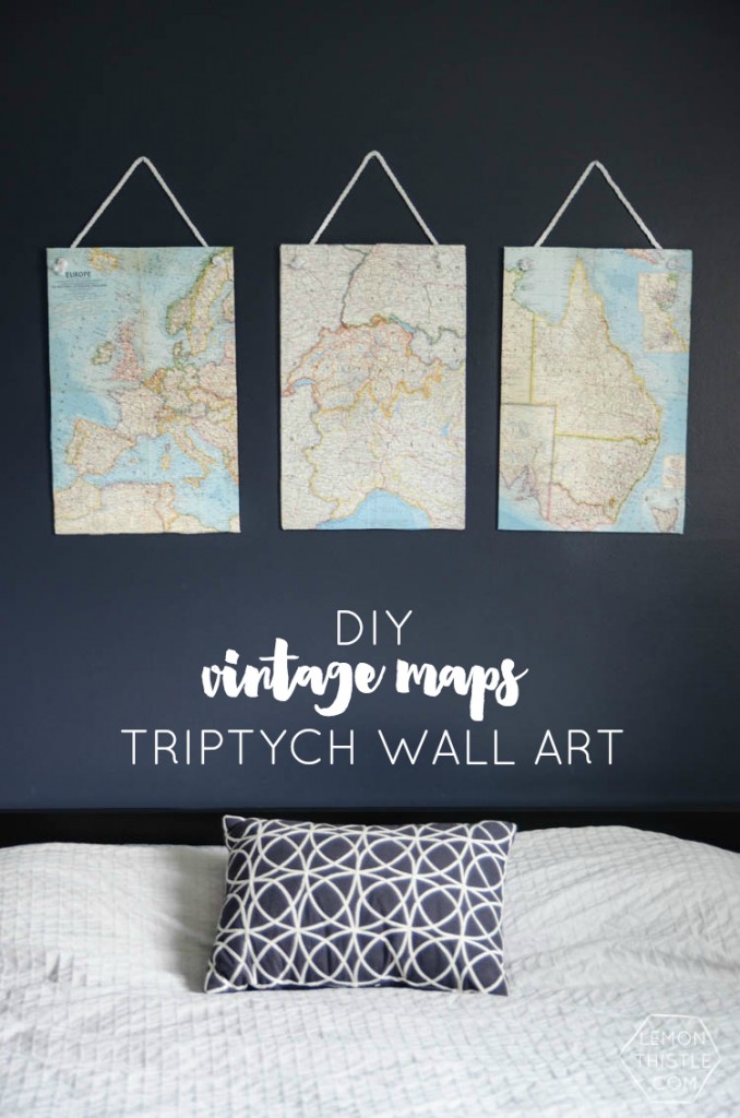 DIY Vintage World Map Art