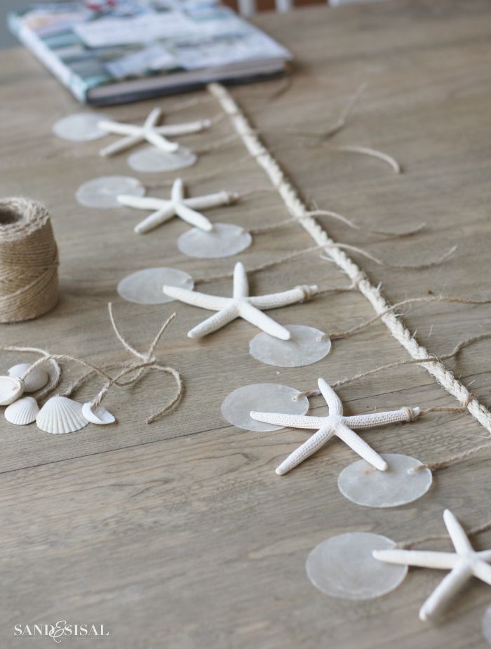 How to make Sea Chimes or a starfish and capiz shell garland