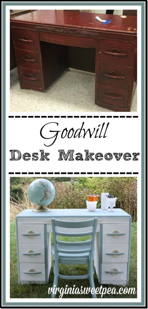 Goodwill Mid Century Desk Makeover