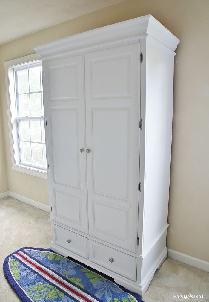 White Painted Armoire - It All Started With Paint